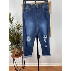 Sweet‎ Look Mom Jeans Women's Size 9 Blue Denim Distressed Gorpcore Streetwear